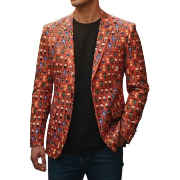 You Look Ugly Today Other - Marvel Mini Mates All Over Print Red Suit Blazer  Men Size Medium